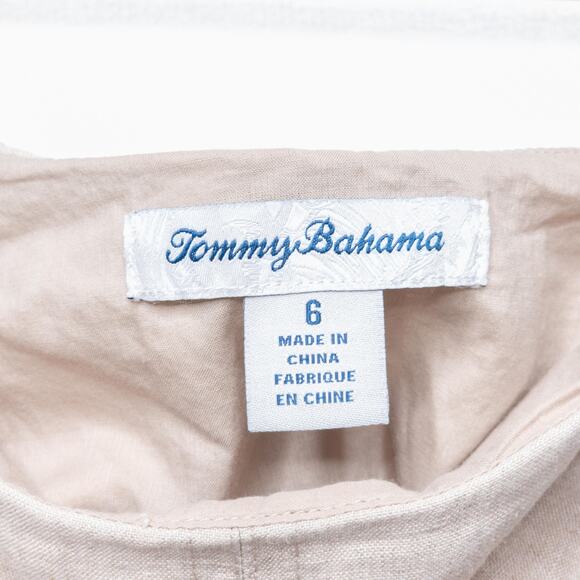 TOMMY BAHAMA Two Palms Fringed Linen Skirt Natural Flax Cruise Resort Vacation 6 - Picture 5 of 7
